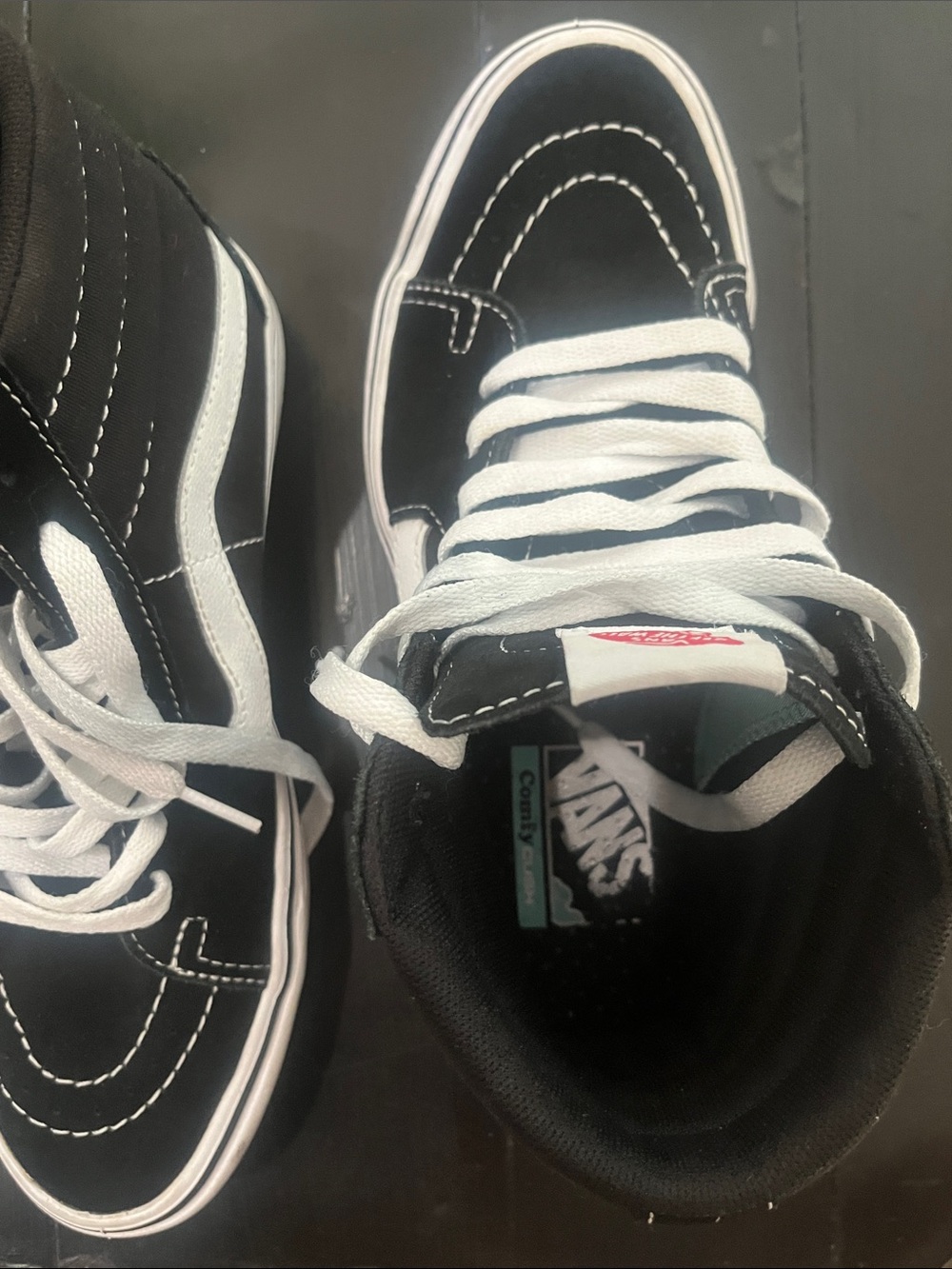 Vans Black and White High-Top Skate Sneakers - Picture 2 of 6